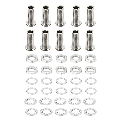 PATIKIL M8x19mm Round Head Hollow Screw Bolts, 4 in 1 / 40Pieces Through Hole Bolt Chandelier Fasteners with Hex Nut and Gasket - size: 19mm