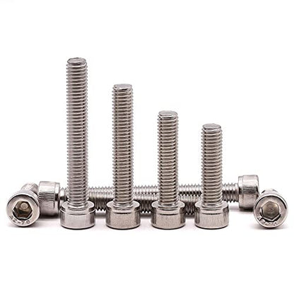 M4-0.7 x 25mm (50 Pack) Stainless Socket Head Cap Screws, 304 Stainless Steel 18-8, Plain Finish, Full Thread Coverage, by RoyceMart - size: M4-0.7 x 25mm