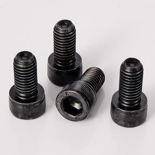 M6-1.0 Socket Head Cap Screws - 8/10/12/16/20mm Length Kit, 12.9 Grade Alloy Steel, Allen Drive, Black Oxide Finish, Full Thread, 50-Piece Set - size: 12.9-Socket-M6-8-20mm