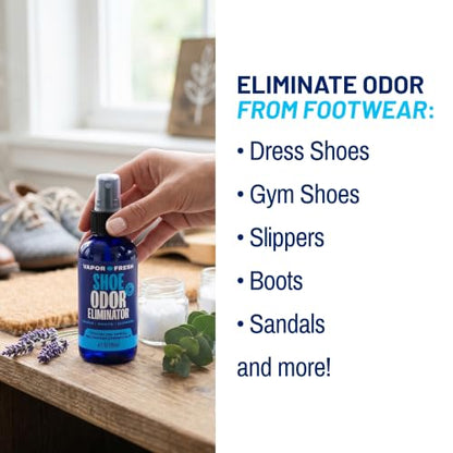 Vapor Fresh Shoe Deodorizer Spray, 4oz (Eucalyptus Lavender) - For Boots, Sneakers, Cleats, Sandals and More - Powerful Shoe Odor Eliminator With Essential Oils (3-pack) - size: 4 Fl Oz (Pack of 3)