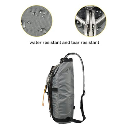 Military Tactical Backpack with Parachute Buckles, Nylon Daypack | Built for men and women for travel, outdoor hiking, camping, trekking, climbing, college, and daily carry - color: Grey