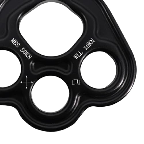 Paw Rigging Plate Climbing Gear Work Rope Bearing Anchors Metal Rigging System Multi Anchor Plate Divider Plate, Black