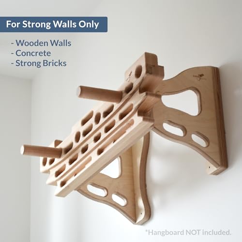 Wall Mount for Hangboards - Wall Mounting Hangboard Holder - Compatible with Standard Climbing Fingerboards - 120kg Load Capacity - Waveline Wood - style: Waveline Wood