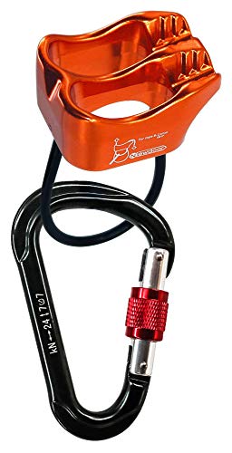 Climbing Abseiling Belay Device ATC Rappelling Descender 25KN V-grooved Equipment - color: Orange