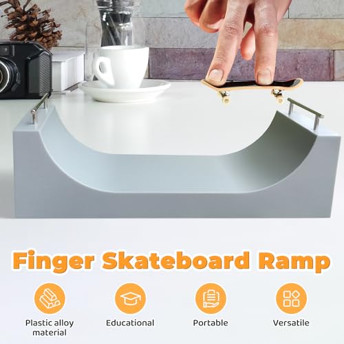 Simhoa Finger Skateboard Ramp, Mini Fingerboard Ramp, Plastic Skateboard Obstacle, Training Props for Finger Skill Development, Desk Skatepark Toy & Gift for Kids Teens Fingerboard Players, U Ramp - size: U Ramp