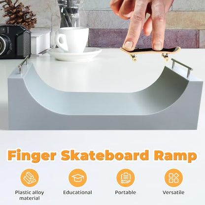 DYNWAVE Mini Finger Skateboard Ramp, U-Shaped Fingerboard Park Ramp for Skill Training and Hand-Eye Coordination - size: U Ramp