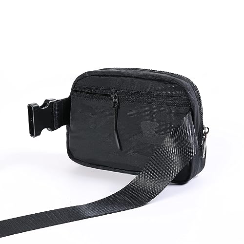 YOSHUYUKI Fanny Pack Crossbody Bag Trendy Waterproof Small Sling Cross Body Purse for Women Men Fashion Waist Packs Mini Belt Bag Pouch Chest Bum Bag Lulu Dupes for Travel Vacation Running Black Camo - color: Black Camo