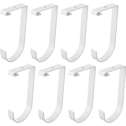 Soaoo 8 Pieces Storage Flat Hook Bicycle Flat Thickened Hooks Add on Hanging Bike Hooks for Overhead Garage Rack Wall Shelving Ceiling Accessory (White)