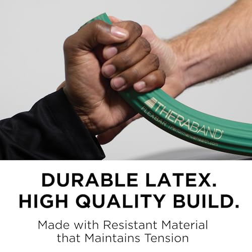THERABAND FlexBar Resistance Bar, Medium, Green Flex Therapy Bar for Physical Therapy, Wrist & Forearm Exercise Equipment, Non Slip Grip, Compact Design - color: Green - Medium, style: Old Version