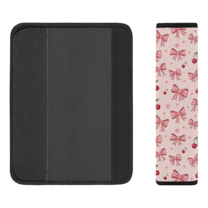 2PCS Bow Cherry Pink Car Seat Belt Pad Breathable Shoulder Protector for Girls and Boys, Most Cars, Anti-Slip Pad - color: Pattern 1081