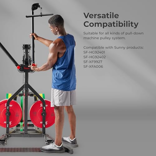 Sunny Health & Fitness Power Cage Squat Rack Attachments for Home Gym | Strength Training, Expanded Workout Variety, Durable Construction, Secure Fit, Quick Installation, Versatile Exercise Support - style: Straight Bar
