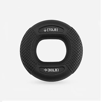 Silicone Finger Gripper Hand Resistance Band Gripping Ring Wrist Stretcher Finger Forearm Trainer Exercise Carpal Expander - color: 02-Black-70-80LBS