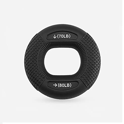 Silicone Finger Gripper Hand Resistance Band Gripping Ring Wrist Stretcher Finger Forearm Trainer Exercise Carpal Expander - color: 02-Black-70-80LBS