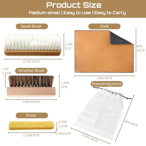 4Pcs Suede Brush and Eraser Set for Shoe Cleaning | Nubuck Boot Care, Suede Jacket Care