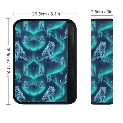 Soft Padded Car Seat Belt Pad for Child, Most Cars, 2 Piece Ice White Tiger Art Seat Belt Cushion Comfortable Driving - color: Pattern 1020