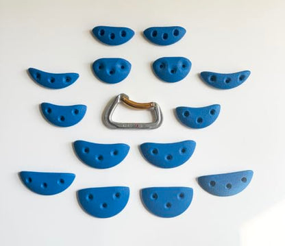 14 Screw On Crimp Rock Climbing Holds Advanced Climbing Holds Home Climbing Wall Bouldering Gym Holds Eco Friendly Dual Textured Crimps for Finger Strength - color: Blue