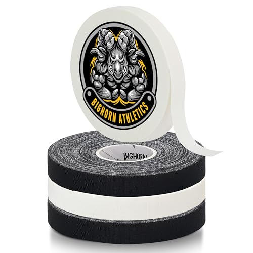 Bighorn Athletics Jiu Jitsu Finger Tape, 0.5" x 45ft, 4 Rolls, Black/White | Fingers & toes support for Jiu Jitsu, Rock Climbing, Running, MMA. EZ tear tape, Zinc oxide adhesive, peels off clean. - color: Black/White, size: 0.5-Inch