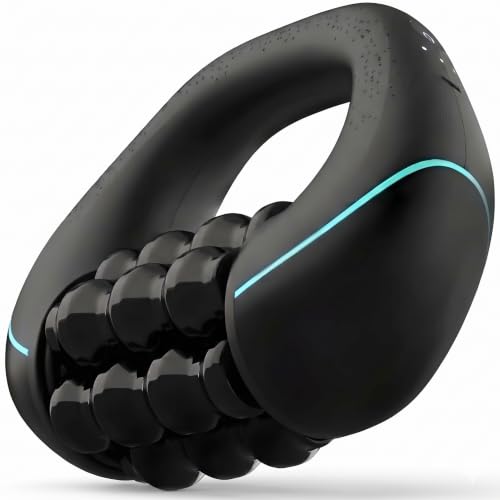 Electric Handheld Rolling Massager, Percussive Massager Targeting Knots with Pain Relieve Deep Tissue, 3-Speed Spin Vibrating Roller Massage for Back, Shoulders, Legs, Neck,Arms