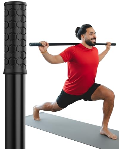 Yoga Stick - 5ft Bamboo Stretching Stick for Mobility, Flexibility, Balance with 20+ Video Tutorials, Stretching Equipment, Exercise Stick for Stretching, Posture Corrector, Physical Therapy Dowel Rod
