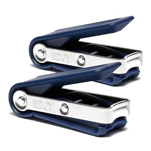 EDJY Fingernail Cutter - Precision Stainless Steel Nail Cutter for Fingernails | Sharp Blade, Ergonomic Design, Durable & Rust-Resistant | Ideal for Men and Women | Navy | 2-Pack - color: Navy (2-pack)