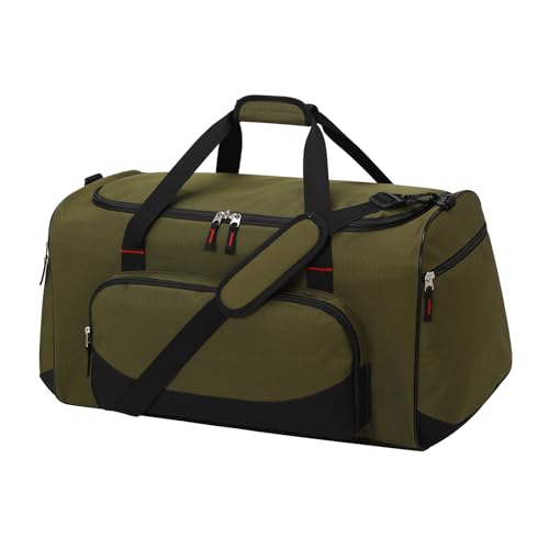 55L Large Sports Duffle Bag for Men, 22 Inch, Olive Green | Heavy Duty, Gym Duffel Bag, Multi Pockets, Spacious - color: Olive Green