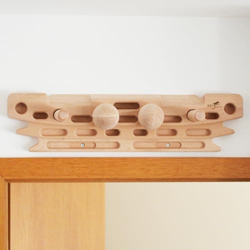 Ball Grips for FingerPeg 1.0 - One Pair of Spherical Climbing Grips for Pegboard - Wooden Sphere Bars Φ76 mm - FingerPeg 1.0 Expansion Grips for Training the Pinch Grip