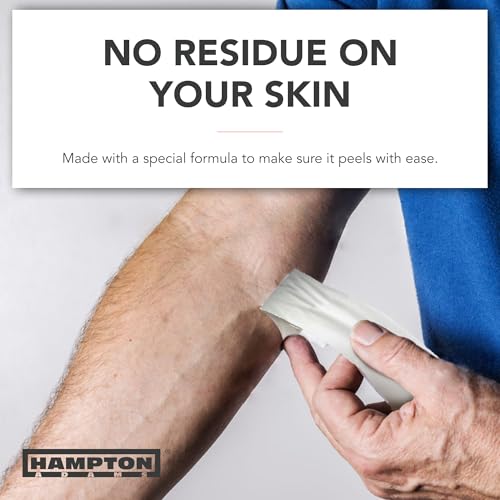 Hampton Adams Athletic Tape 8 Pack, Sports Medical Grade, Easy Tear | 45 ft Rolls, No Sticky Residue, Tears by Hand, for Athletes Trainers & First Aid, Ankle Wrist & Injury Wrapping - color: White