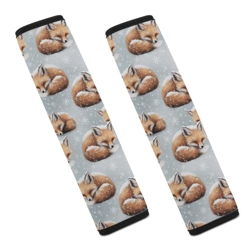 Universal Fit Fox Cute Animal Snow Seat Belt Shoulder Pad for Adult Use, Most Cars, 1 Pair Harness Pads Strap Anti-Slip Pad - color: Pattern 1268