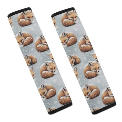 Universal Fit Fox Cute Animal Snow Seat Belt Shoulder Pad for Adult Use, Most Cars, 1 Pair Harness Pads Strap Anti-Slip Pad - color: Pattern 1268