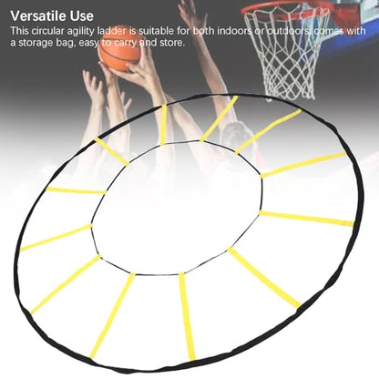 SUNGOOYUE Agility Ladder, 12 Rungs Nylon Circular Speed Trainer with Storage Bag for Indoor Outdoor Sports Training