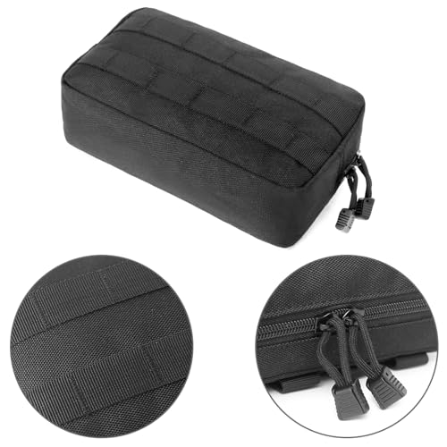 Molle Pouches Tactical Admin EDC Gear Utility Pouch Waist Bags for Small Tool Horizontal Modular Organization - color: 02 Black