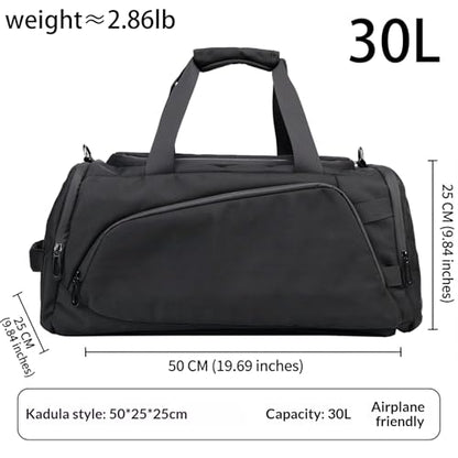 reeyee 30L Cordura 3-Way Convertible Duffle Backpack, Heavy-Duty Waterproof Sports Gym Bag with Shoe Compartment, 3-in-1 Travel Carry-on (Backpack/Duffle/Shoulder Bag) for Business, Sports & Outdoors