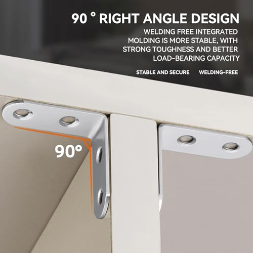 Stainless Steel Corner Brace, 20Pcs 90 Degree Right L-Shaped Metal Corner Connector Joint Plate, Cabinet, DIY Woodworking Projects with 40PCS Screws 1.2x0.6in (30x30x16（20pcs） - size: 30x30x16（20pcs）