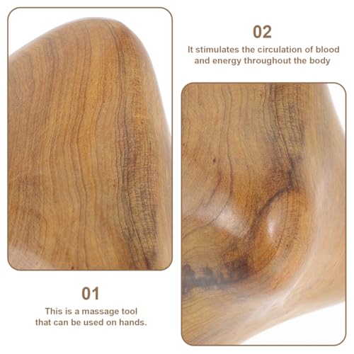 Milisten Hexagon Hand Massager Wood Hand Ball Thai Massage Trigger Point Massager Relief Tool