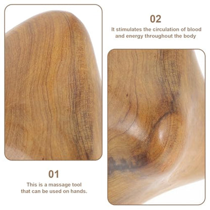 Milisten Hexagon Hand Massager Wood Hand Ball Thai Massage Trigger Point Massager Relief Tool