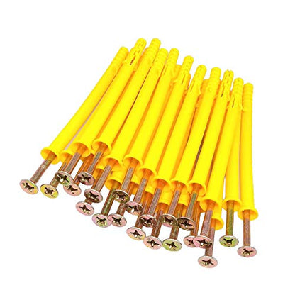 10 Set M5x150 Screws and Anchors - 8x150 Plastic Expander Anchors for Drywall, Hollow Wall, Concrete, Ceiling Tile, Wood (8-150mm, 10set, M5x150) - size: Φ8-150mm