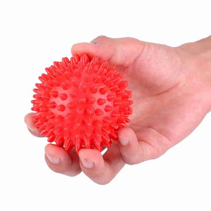 2Pcs Spiky Hard Massage Balls,Soft Spiked Manual Massager Rollers Body Spiky Balls Fitness Finger Relax Tool for Plantar Fasciitis Exercise Back Feet (Small 7.5cm) - color: Red, size: Small 7.5cm