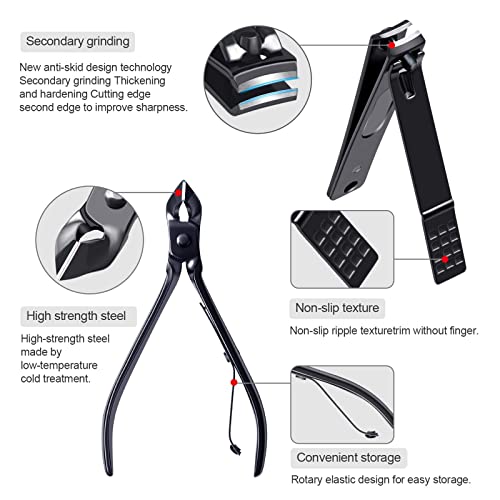 Manicure Set Pedicure Kit Womens Nail Clippers Set 32 in 1 Professional Grooming Care Tools Nail Kit Including Facial, Fingernails and Toenails Care with Travel Case Women (White/Black_32 in 1) - color: White/Black_32 in 1