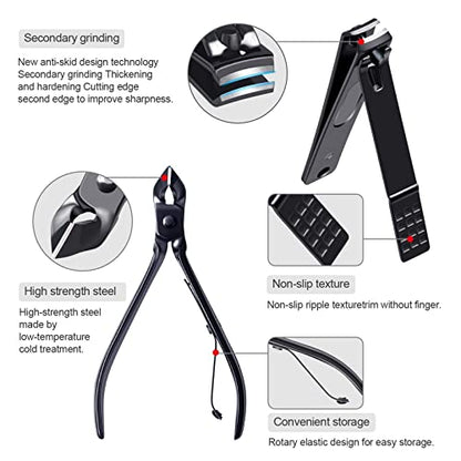 Manicure Set Pedicure Kit Womens Nail Clippers Set 32 in 1 Professional Grooming Care Tools Nail Kit Including Facial, Fingernails and Toenails Care with Travel Case Women (White/Black_32 in 1) - color: White/Black_32 in 1
