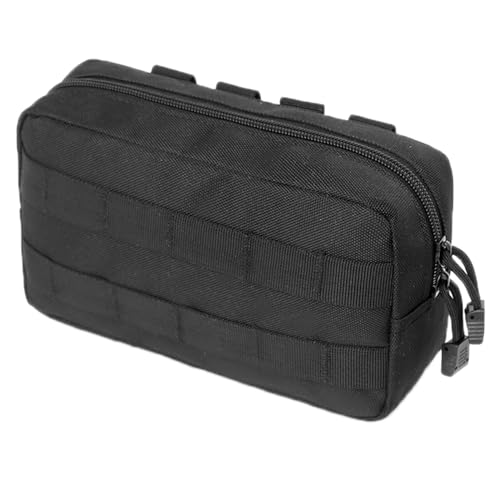 Molle Pouches Tactical Admin EDC Gear Utility Pouch Waist Bags for Small Tool Horizontal Modular Organization - color: 02 Black
