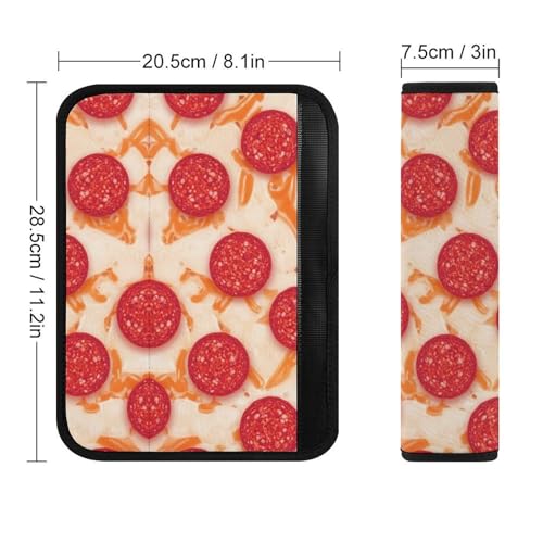 2 Pack Pepperoni Pizza Realistic Food Car Seat Straps Shoulder Pads Universal Fit Neck Strap Covers for Adults and Children, All Vehicles, Pressure Relief - color: Pattern 753