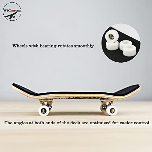 Wood Fingerboard and Finger Skateboard Flat Rail Set Fingerboard with Bearing Wheels and Professional Prop for MINI Skateboard Rail Made of Metal 10" Long