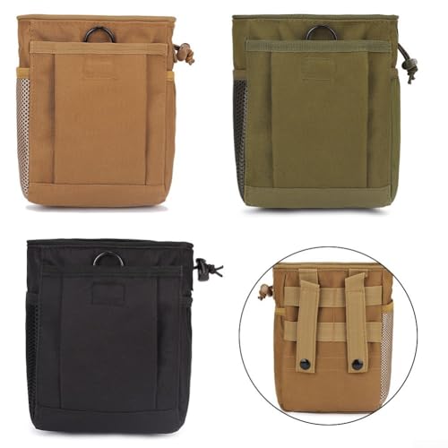 Outdoor Waist Bag 600D Nylon Climbing Chalk Bag with Drawstring for Hunting Camping Tool Storage Pouch(Black)