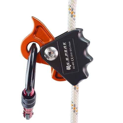 Detachable Climbing Ascender 15kN Rope Grab Ascender, Flip Line Adjuster, Fall Protection Belay Device for Rock Climbing,Tree Arborist/Fit for 11~13 MM Rope - color: Black-undetachable