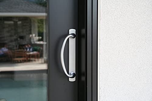 Rockwell Security Charlotte Patio Sliding Door Handle Set Brushed Chrome Fits 3-15/16 Inch CTC Screw Holes for Residential Use - color: Brushed Chrome