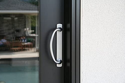Rockwell Security Charlotte Patio Sliding Door Handle Set Brushed Chrome Fits 3-15/16 Inch CTC Screw Holes for Residential Use - color: Brushed Chrome