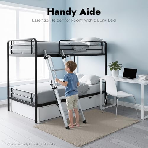 4-Step Ladder, Adjustable Home RV Loft Stair Bed Ladder Step Stool Ladder with Handrail & 5 Pedal Gears, 330.69lbs Capacity Wall & Floor-Mounted Truck Boat Safety Climb Stair