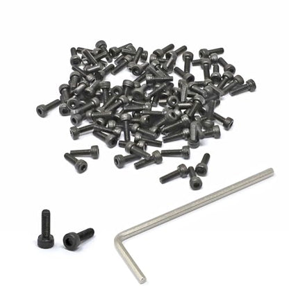 iexcell 100 Pcs M2.5 x 8mm Thread Pitch 0.45 mm Alloy Steel 12.9 Grade Hex Socket Head Cap Screws Bolts Kit, Black Oxide Finish - size: M2.5 x 8mm