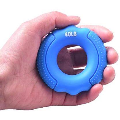 Silicone Finger Gripper Hand Resistance Band Gripping Ring Wrist Stretcher Finger Forearm Trainer Exercise Carpal Expander - color: 01-Blue-40LBS