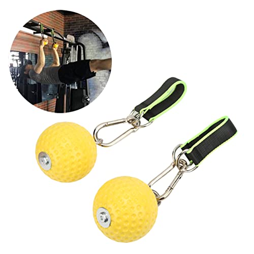 Climbing Pull Up Hand Grips Ball Set | Secure Hold Arm Strength Training for Rock Climbers/Athletes | 2 Grip Balls + 2 Webbing & Buckles | Long - Lasting PU & Steel Construction (97mm Model)